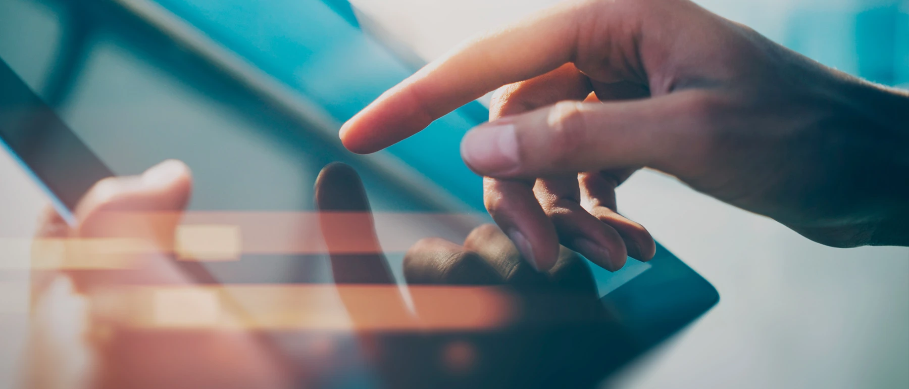 Contact us - person using a digital touchscreen, representing modern communication