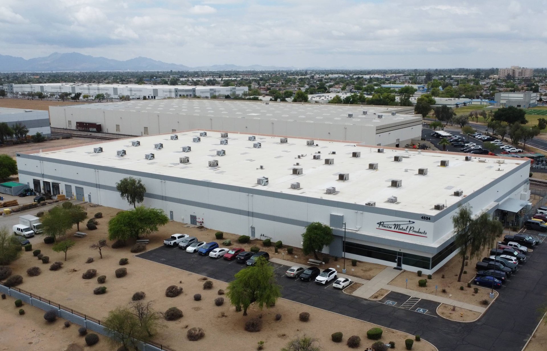 Aerial view of Precise Metal Products manufacturing facility